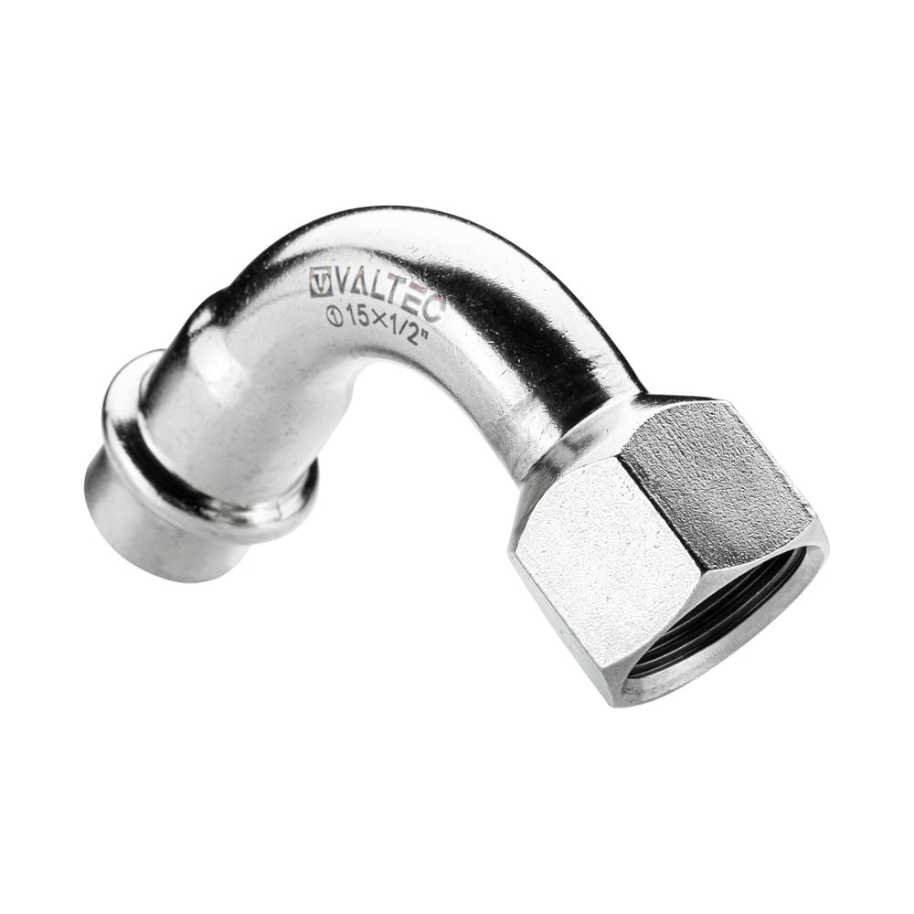 Изображение товара Отвод 90 с переходом на вн. р. Valtec, нерж. сталь 15х1/2 VTi.956.I.001504