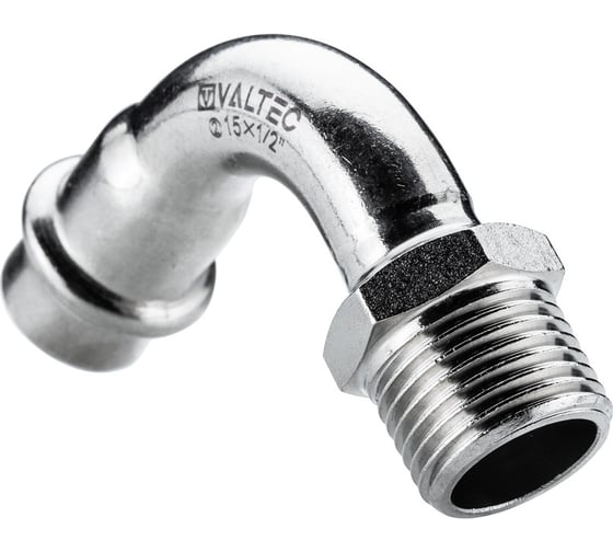 Изображение товара Отвод 90 с переходом на нар. р. Valtec, нерж. сталь 15х1/2 VTi.957.I.001504