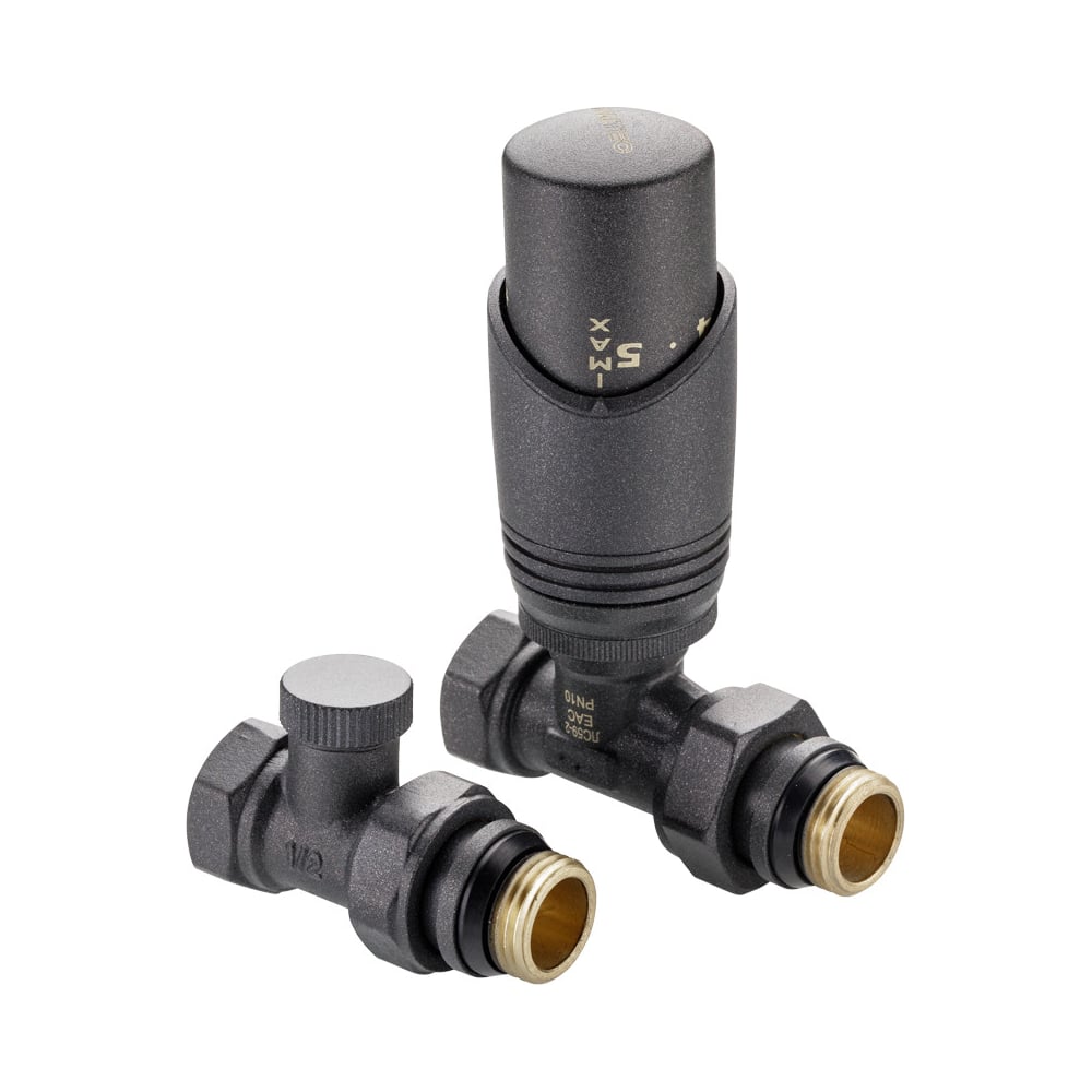 Изображение товара Комплект терморегулирующего оборудования для радиатора Valtec DN15 1/2  серый