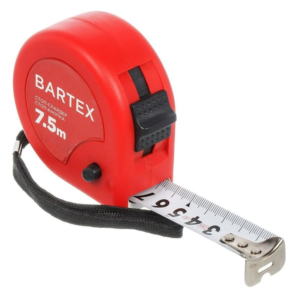 Изображение товара Рулетка BARTEX 7.5м х 25мм с клипсой для ремня и нанесением краской