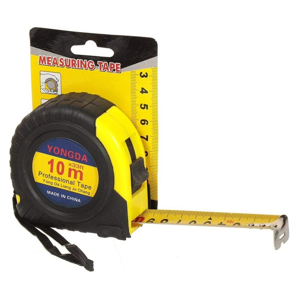 Изображение товара Рулетка BARTEX 10 м, обрезиненный пластик, 24 мм, с фиксатором, SPE13806-76/10 333810