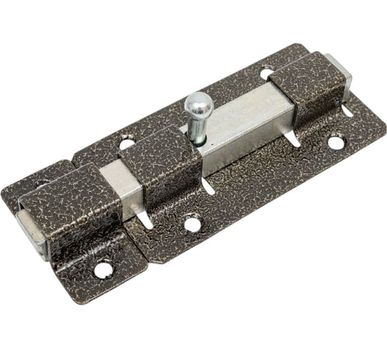 Изображение товара Накладная задвижка Без бренда ЗД-06 для дверей усиленная, порошковое покрытие, цвет бронза, квадратный засов 15x145x15мм, 75x115мм 37788-6