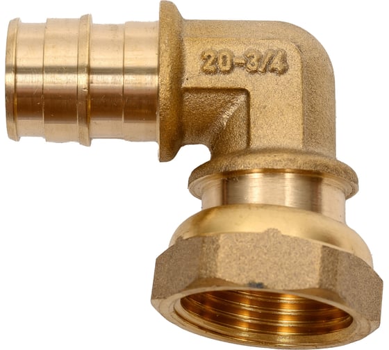 Изображение товара Угол с накидной гайкой One Plus 20x3/4 ВР OP для труб из сшитого полиэтилена Pex qe 3204023035