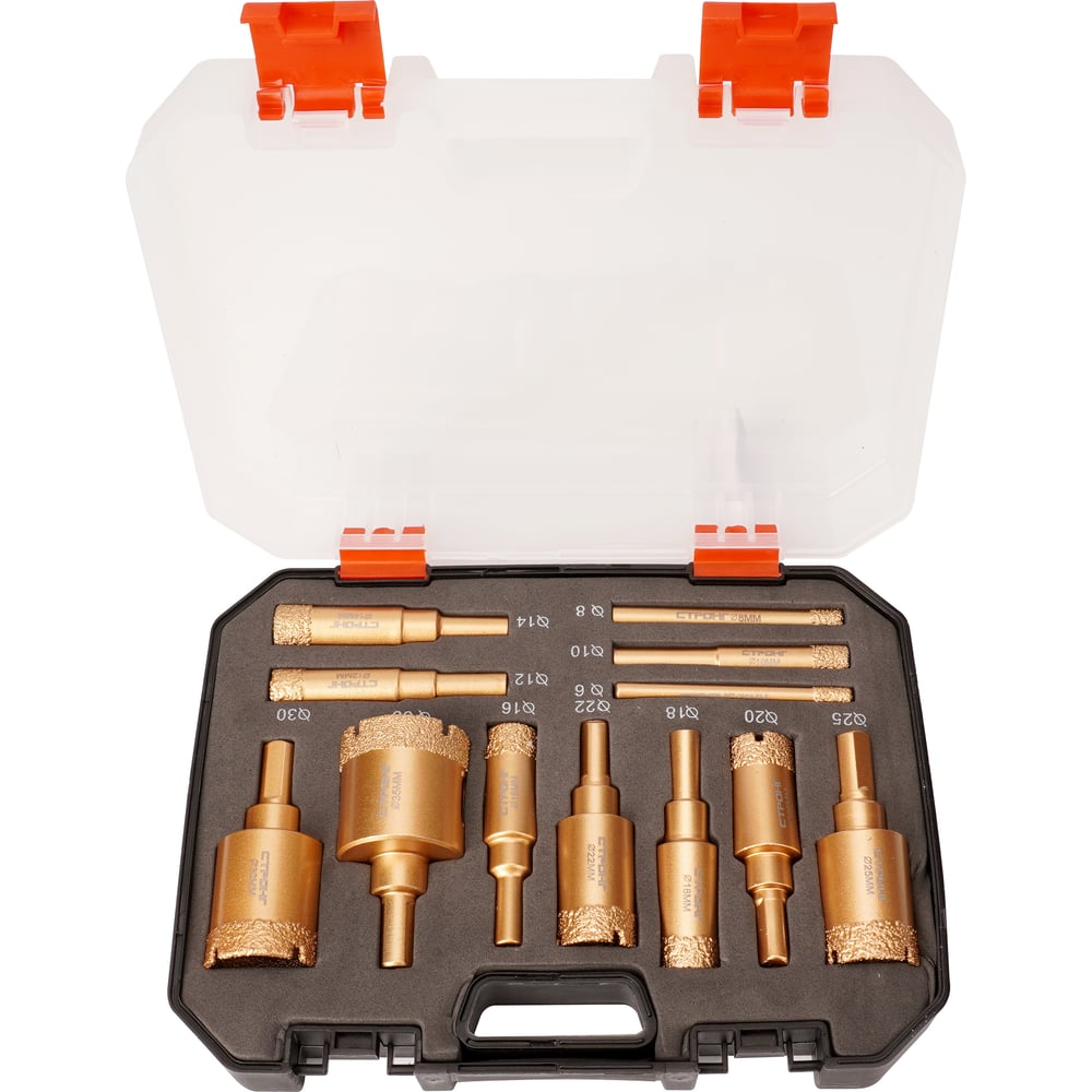 Изображение товара Набор алмазных коронок Strong СТК-093 12 шт для керамогранита и кирпича