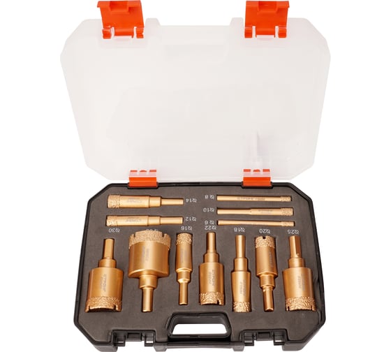 Изображение товара Набор алмазных коронок Strong СТК-093 по керамограниту 12PCS 6-35мм СТК-09300012