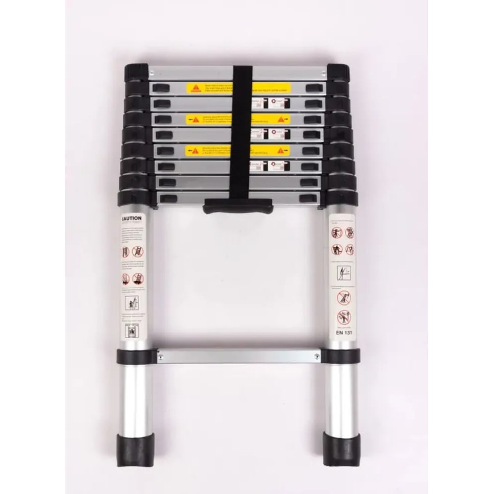 Изображение товара Телескопическая лестница Pegas pneumatic 2, 6 м с 9 ступенями - легкая и прочная алюминиевая модель