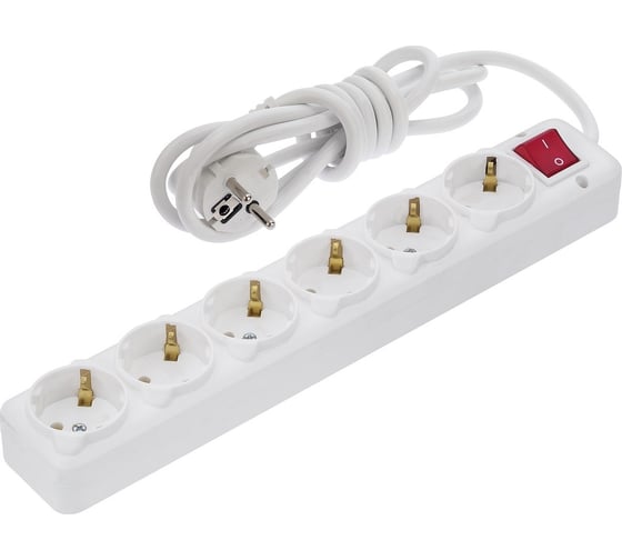 Изображение товара Удлинитель NE-AD 6 гнезд, с заземлением и выключателем 5м, 16А, 250В,1/8/32 3020-5A