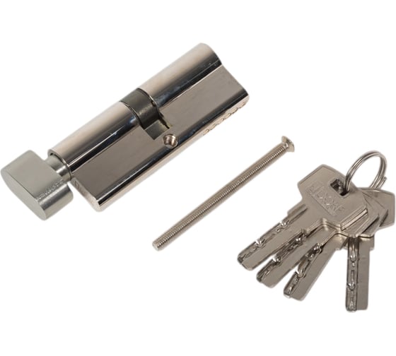 Изображение товара Цилиндр замка DORF ключ/барашек, компьютерный, 5 ключей, никель 40х40 COM_DORF_80(40x40)_k_kn