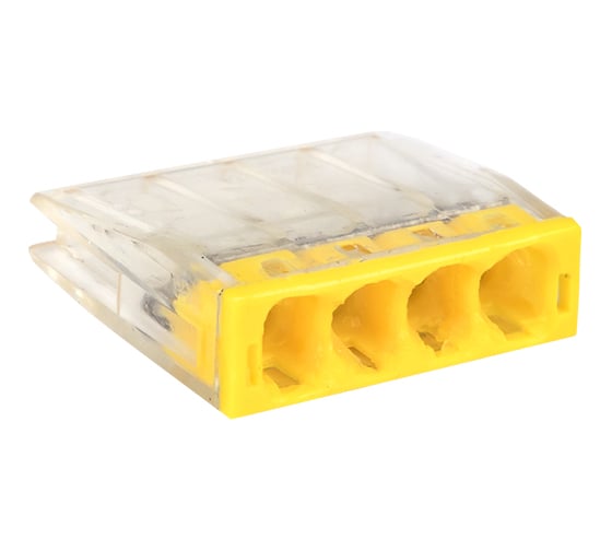 Изображение товара Строительно-монтажная клемма EKF СМК 2273-244 с пастой 4 отверстия 0,5-2.5 мм2 блистер 5шт. PROxima plc-smk-2273-244b