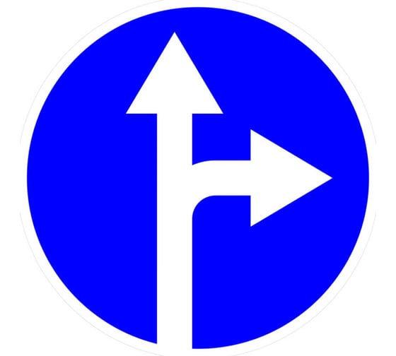Изображение товара Знак дорожный ООО ПК "МАГИСТРАЛЬ" 4.1.4 Движение прямо или направо D700 мм пленка тип IА 4687207367684