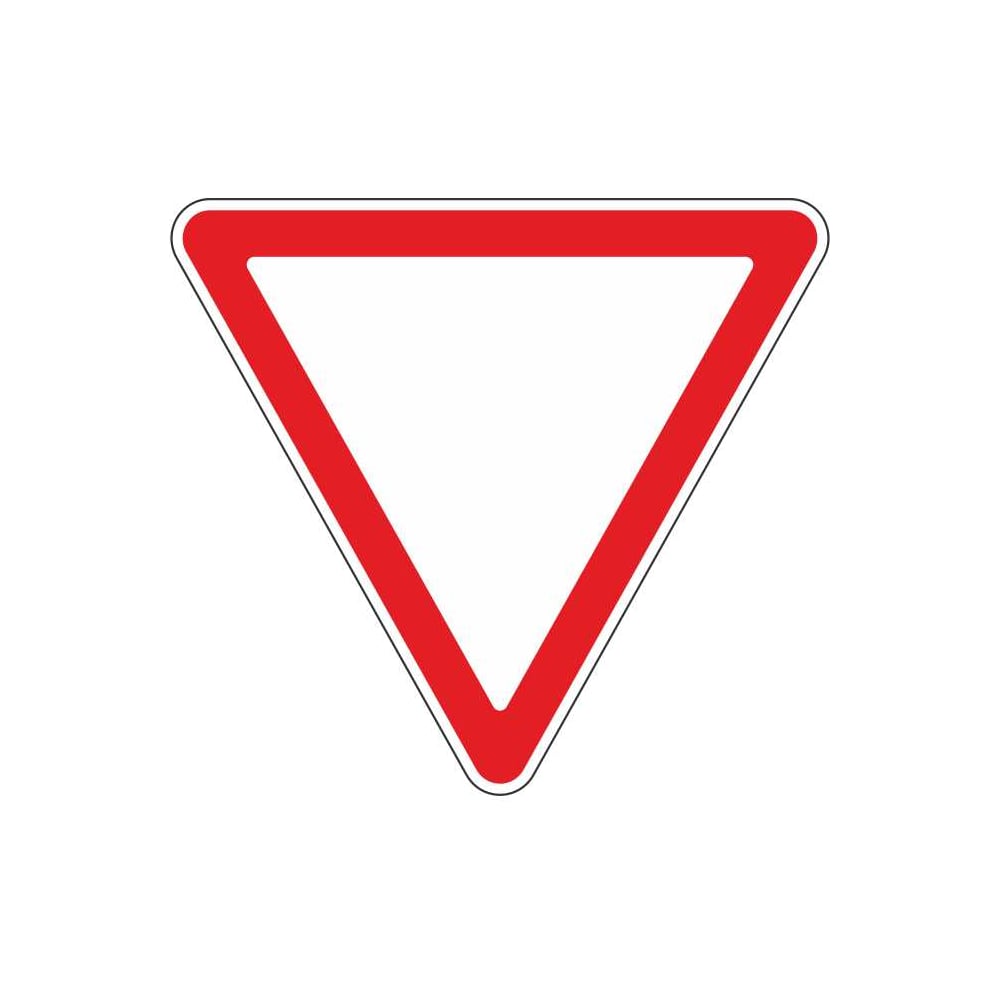 Изображение товара Дорожный знак 2.4 Уступите дорогу А900 мм треугольник из оцинкованной стали