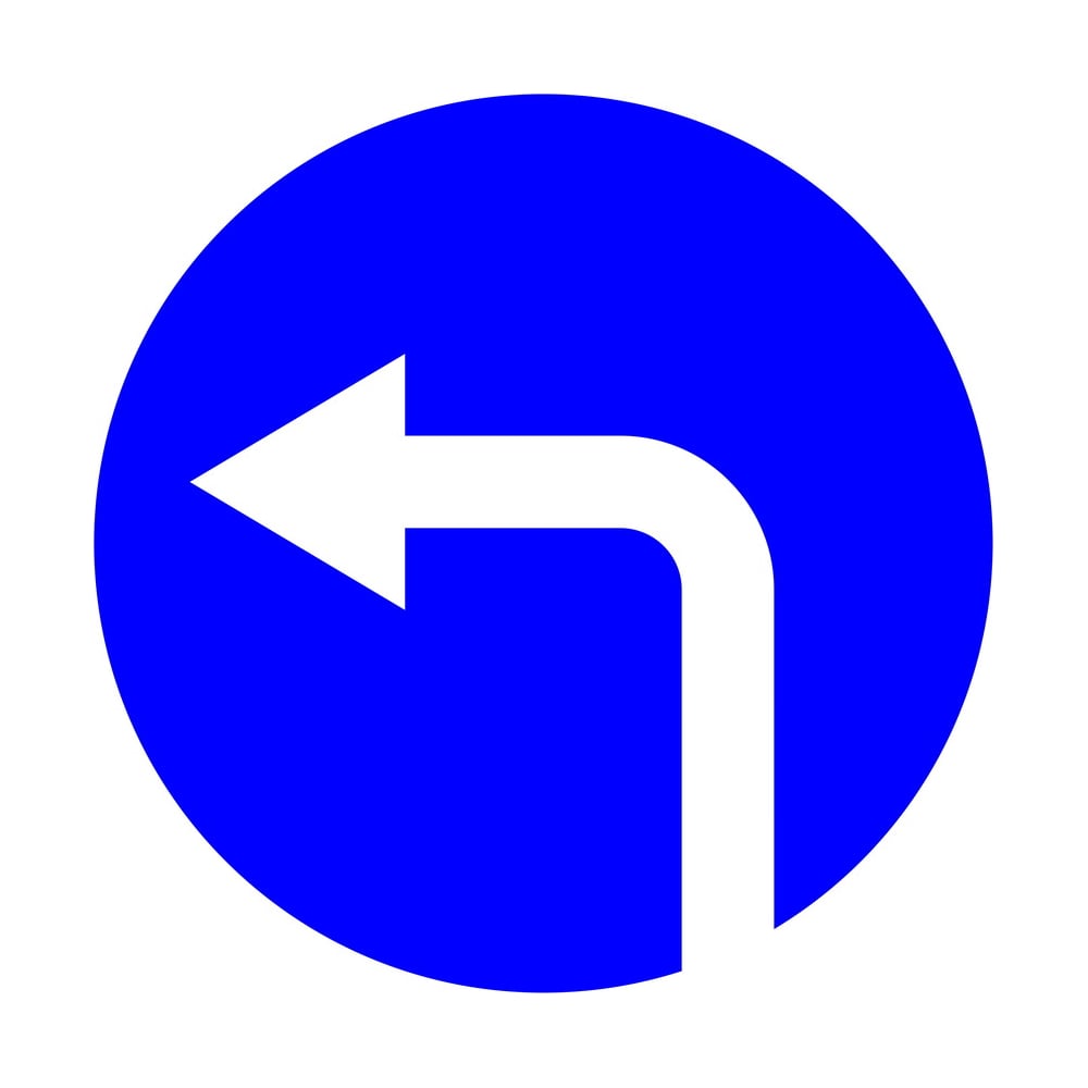 Изображение товара Дорожный знак движение налево 700 мм оцинкованная сталь I-А