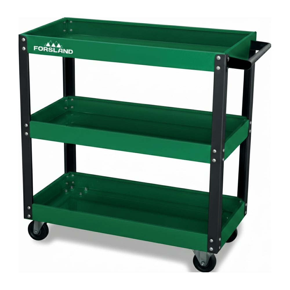 Изображение товара Металлическая тележка Forsland 3 полки 733Х350Х780мм зеленая