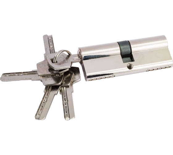 Изображение товара Цилиндр замка DORF ключ/ключ, компьютерный, 5 ключей, никель 4040 00-00005742