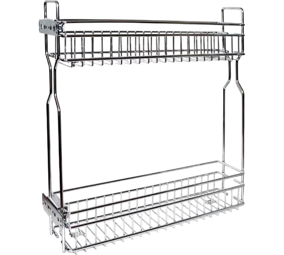 Изображение товара Бутылочница для кухни Аврора 150 правая, на скрытых направляющих с доводчиком / двухуровневая корзина 0610610