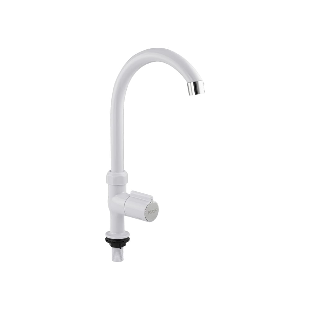 Изображение товара Кран на одну воду Brimix высокий излив, модель ЛЮКС, металлокерамика, из высокопрочного АБС пластика, белый 6628