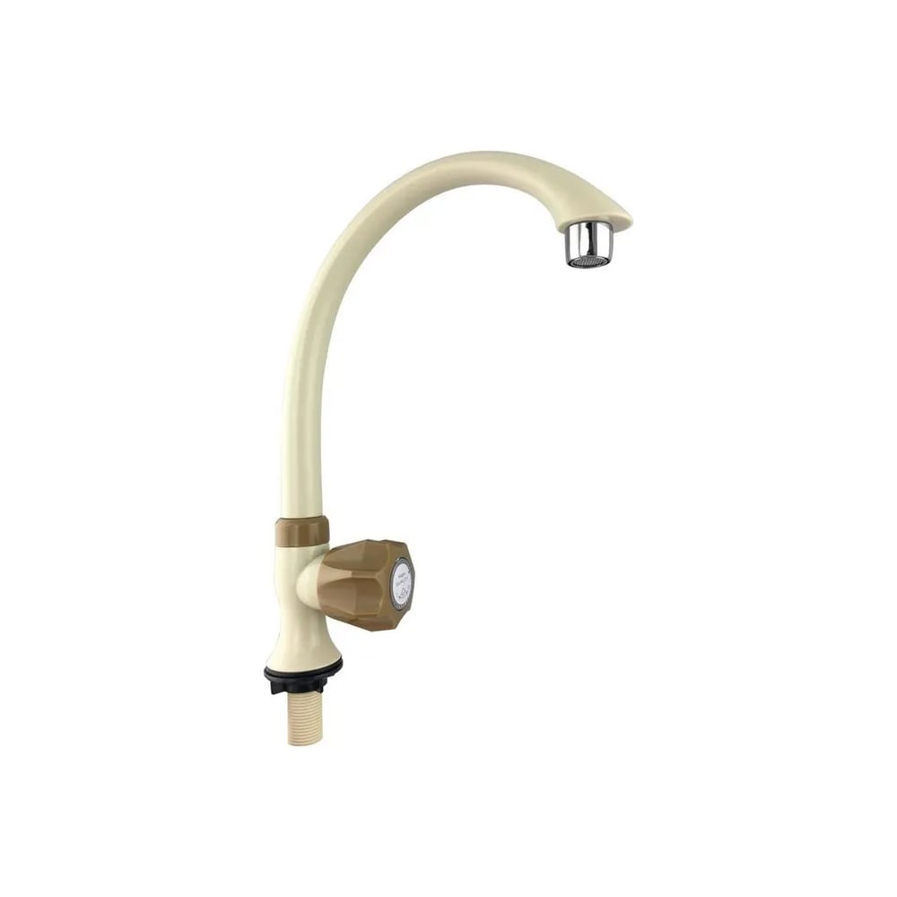 Изображение товара Кран на одну воду Brimix высокий излив премиум из металлокерамики бежевый