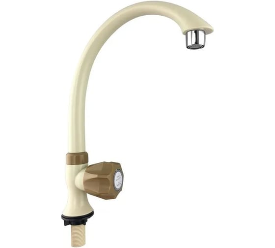Изображение товара Кран на одну воду Brimix высокий излив, ПРЕМИУМ, металлокерамика, бежевый, из высокопрочного пластика АБС 607
