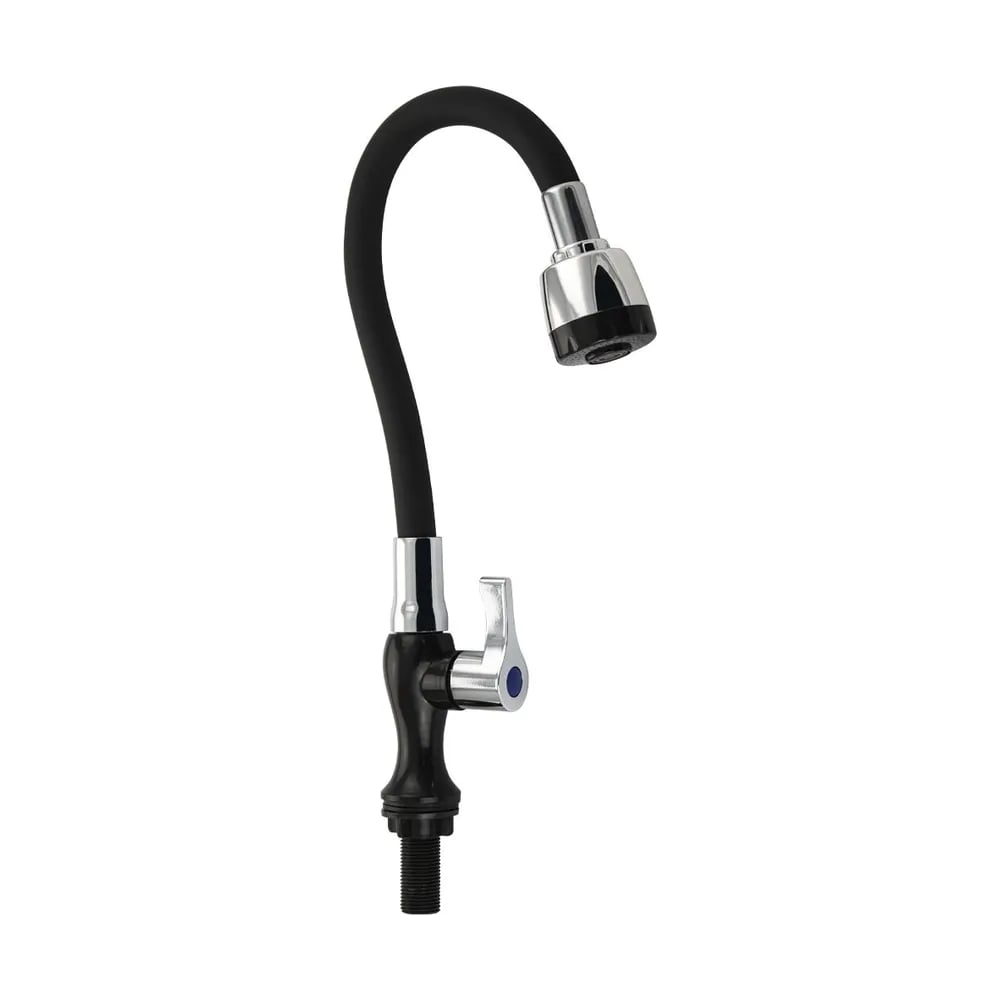 Изображение товара Кран на одну воду Brimix с гибким изливом и двухрежимным аэратором черный