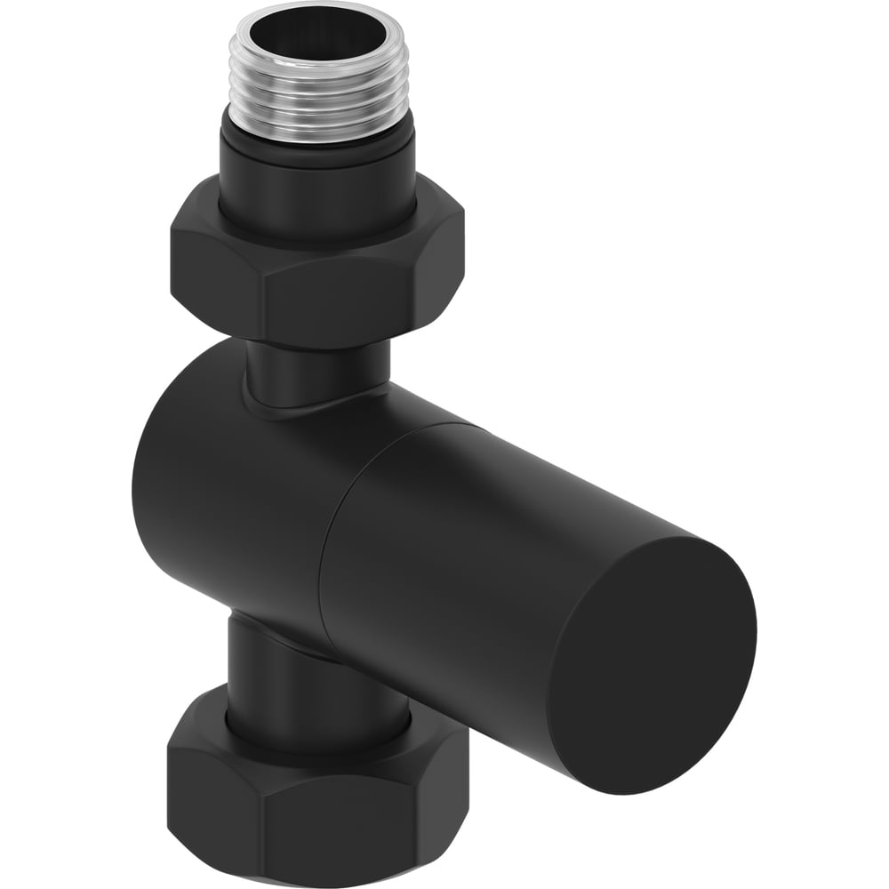 Изображение товара Вентиль прямой Сунержа G 1/2 НР х G 3/4 НГ нержавеющая сталь черный