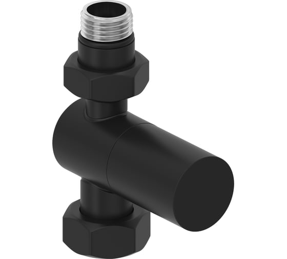 Изображение товара Вентиль прямой Сунержа (цилиндр) G 1/2 НР х G 3/4 НГ Матовый чёрный 31-1401-1234