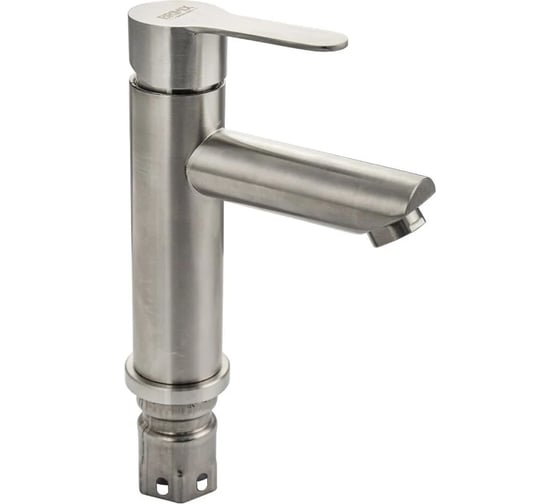 Изображение товара Смеситель для раковины Brimix шаровый, литой корпус, прямой излив, из нержавеющей стали марки 304, САТИН 9351