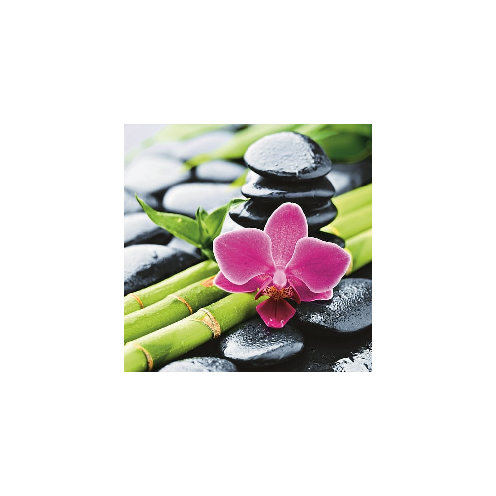 Изображение товара Шторка в ванную комнату Brimix фотопечать Бамбук с цветком 1800х2000 мм