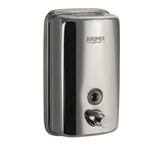Изображение товара Дозатор для жидкого мыла Brimix800 мл, настенный, с глазком, из нержавеющей стали марки SUS 304, ХРОМ 61808