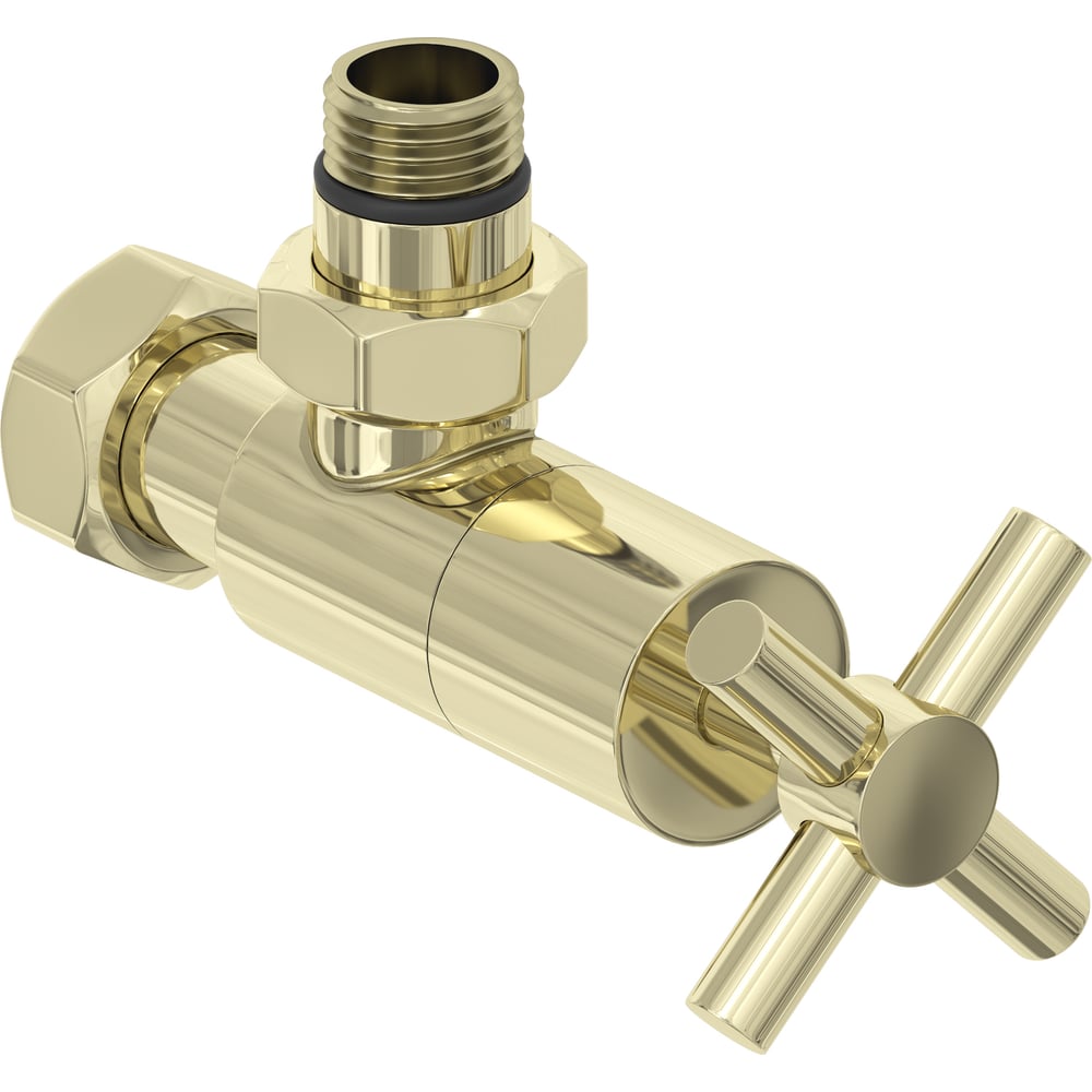 Изображение товара Угловой вентиль Сунержа G 1/2 НР х G 3/4 НГ шамань в цвете шампань