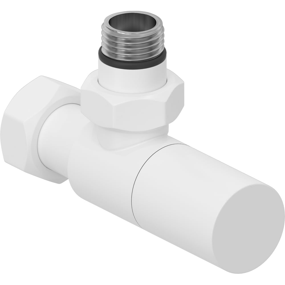 Изображение товара Угловой вентиль Сунержа G 1/2 НР х G 3/4 НГ матовый белый нержавеющая сталь