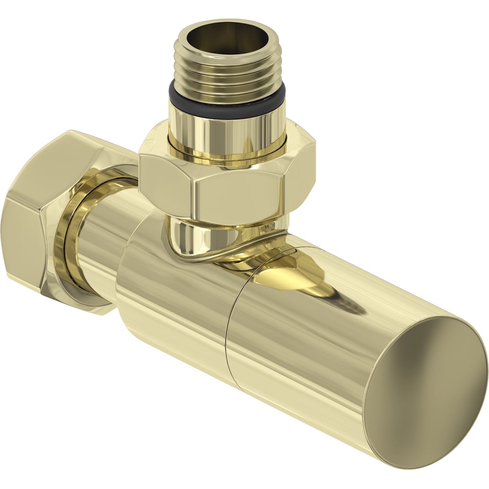 Изображение товара Вентиль угловой Сунержа G 1/2НР х G 3/4НГ шампань цилиндр ручка