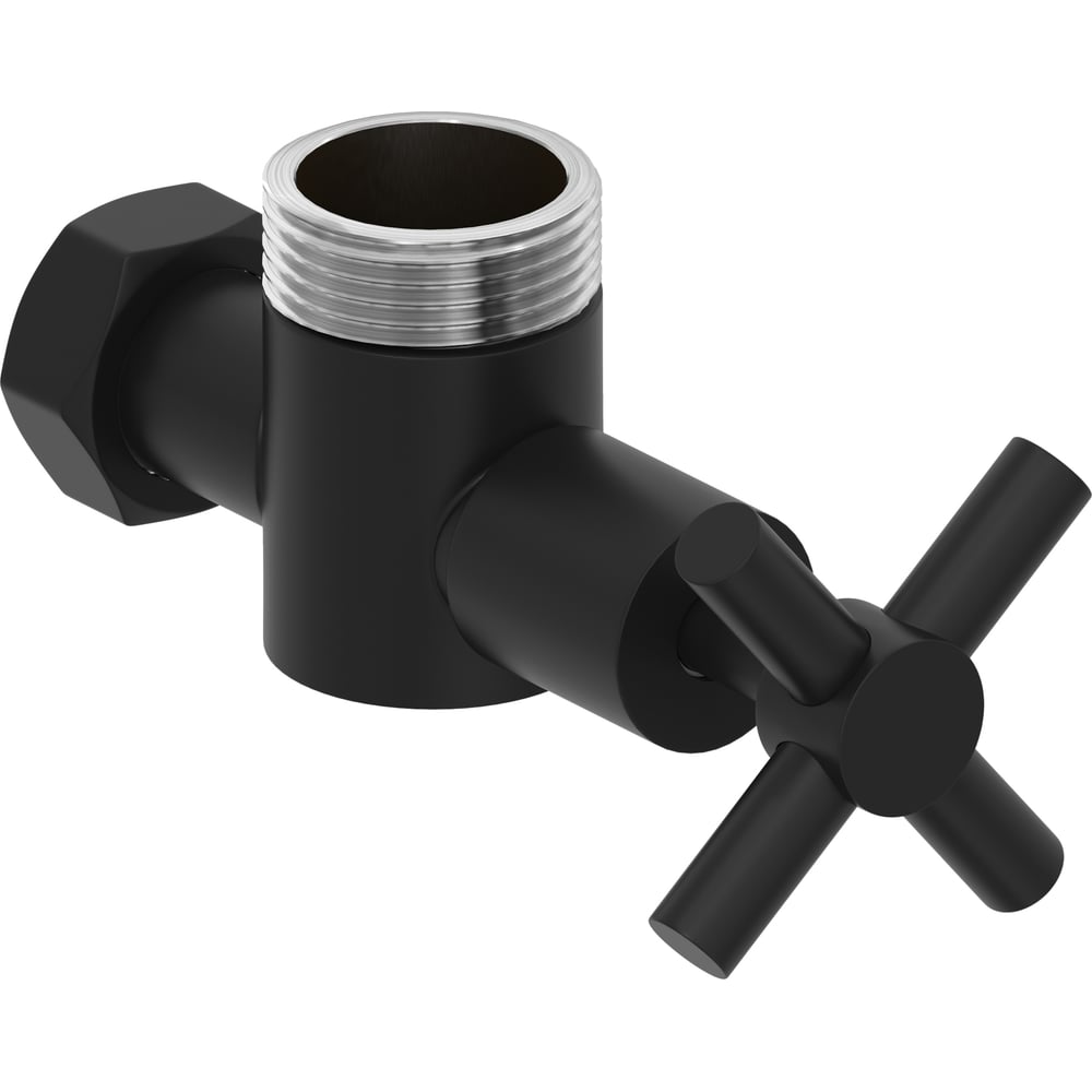 Изображение товара Угловой вентиль Сунержа нержавеющая сталь G 1/2 G 3/4 матовый черный