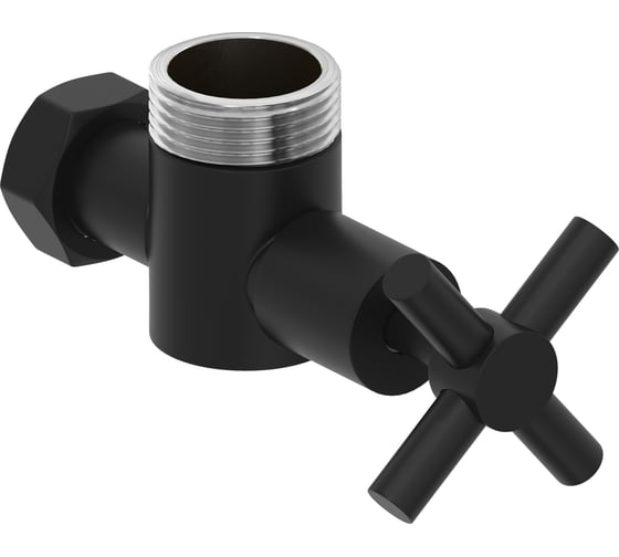 Изображение товара Вентиль угловой Сунержа н/ж (крест) G 1 нар.р. / G 3/4 н. г. Матовый чёрный 31-1304-0134