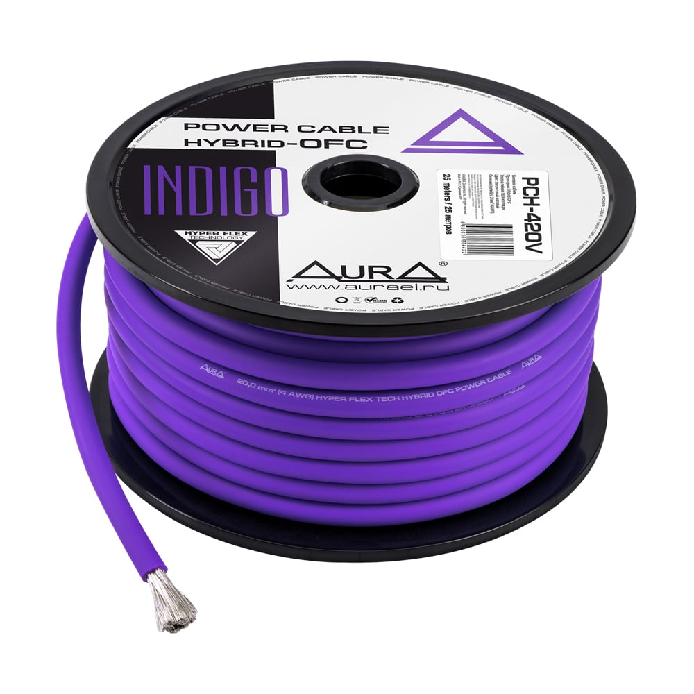 Изображение товара Кабель силовой AURA TCCA+TOFC 20мм2 25м фиолетовый для электросетей