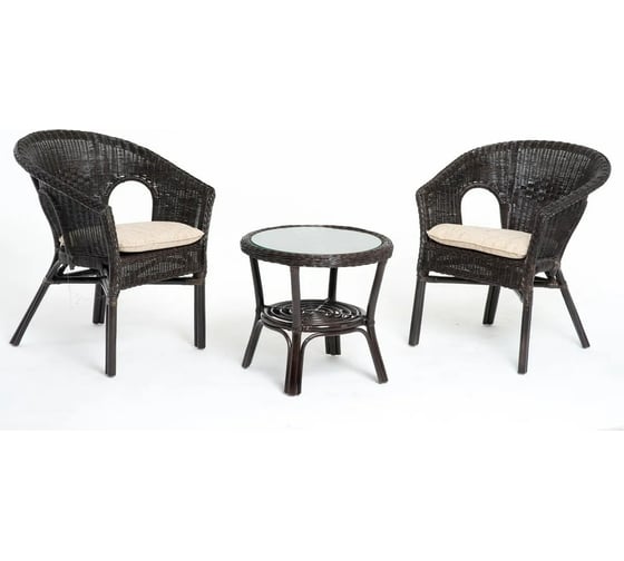 Изображение товара Комплект для отдыха Vinotti 2 кресла, стол 02/08 Темный Коньяк