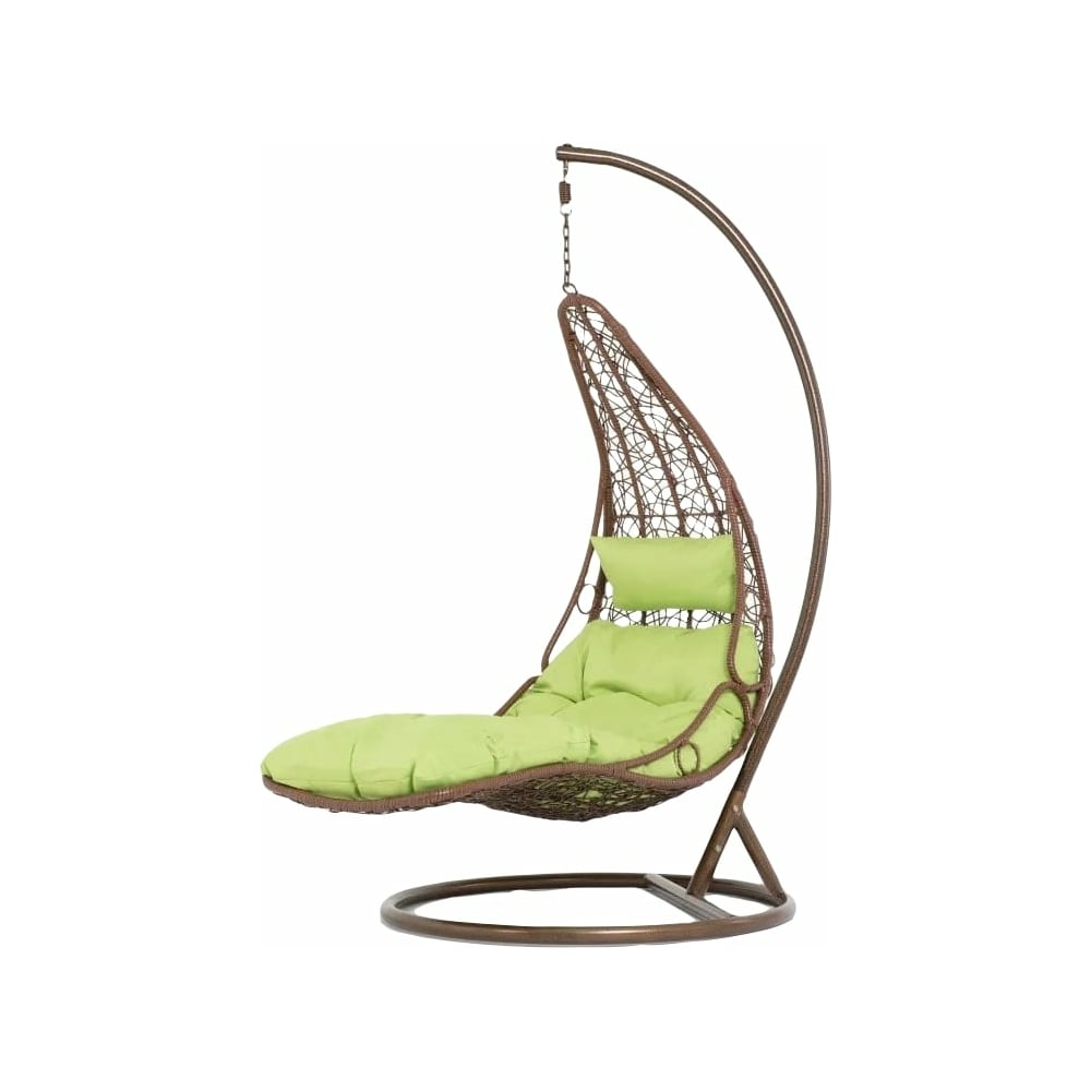 Изображение товара Подвесное кресло Vinotti коричневый каркас, салатовая подушка 44-003-01