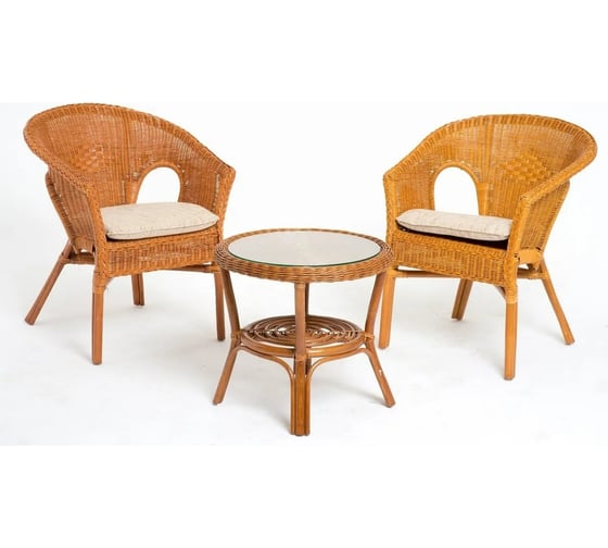 Изображение товара Комплект для отдыха Vinotti 2 кресла, стол 02/08 Коньяк