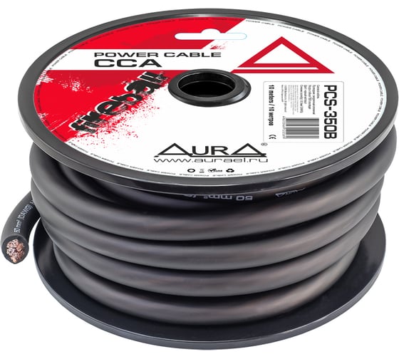 Изображение товара Кабель силовой AURA 0AWG/50мм2, 10м/катушка, черный PCS-350B
