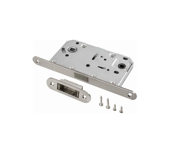 Изображение товара Сантехническая защелка с пластиковой ответной планкой Ренц (магнитная; никель матовый; 1 шт) INLBM 5096 PL SN