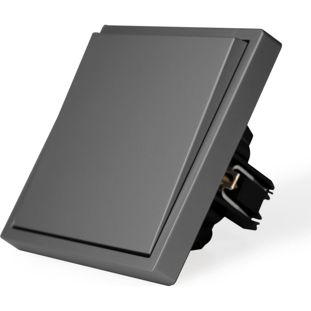 Изображение товара Выключатель Vell одноклавишный серый с тонкой рамкой и IP20