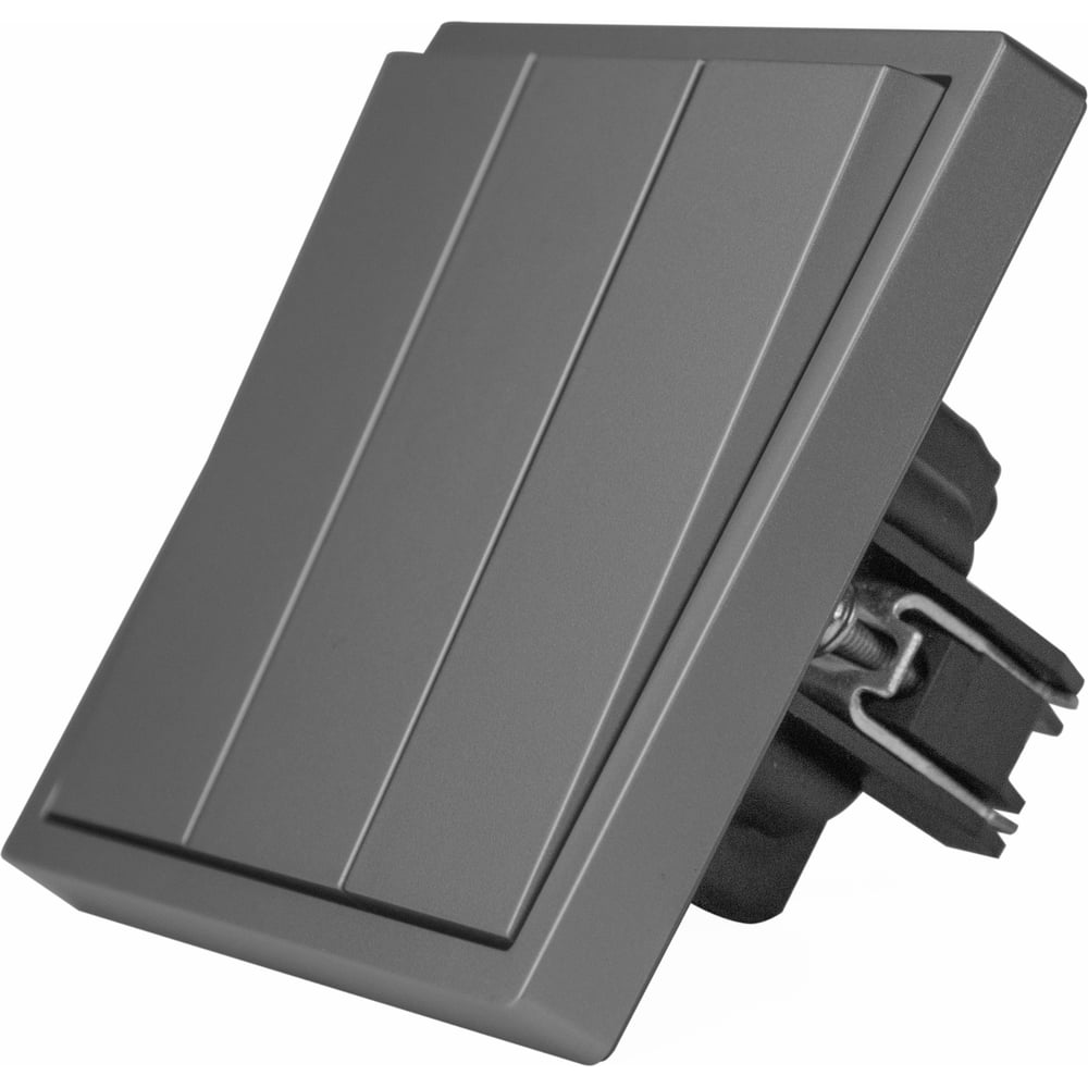 Изображение товара Выключатель Vell серый, трехклавишный, 1 пост, с тонкой пластиковой рамкой {GY1P-3L-Grand} 1394915