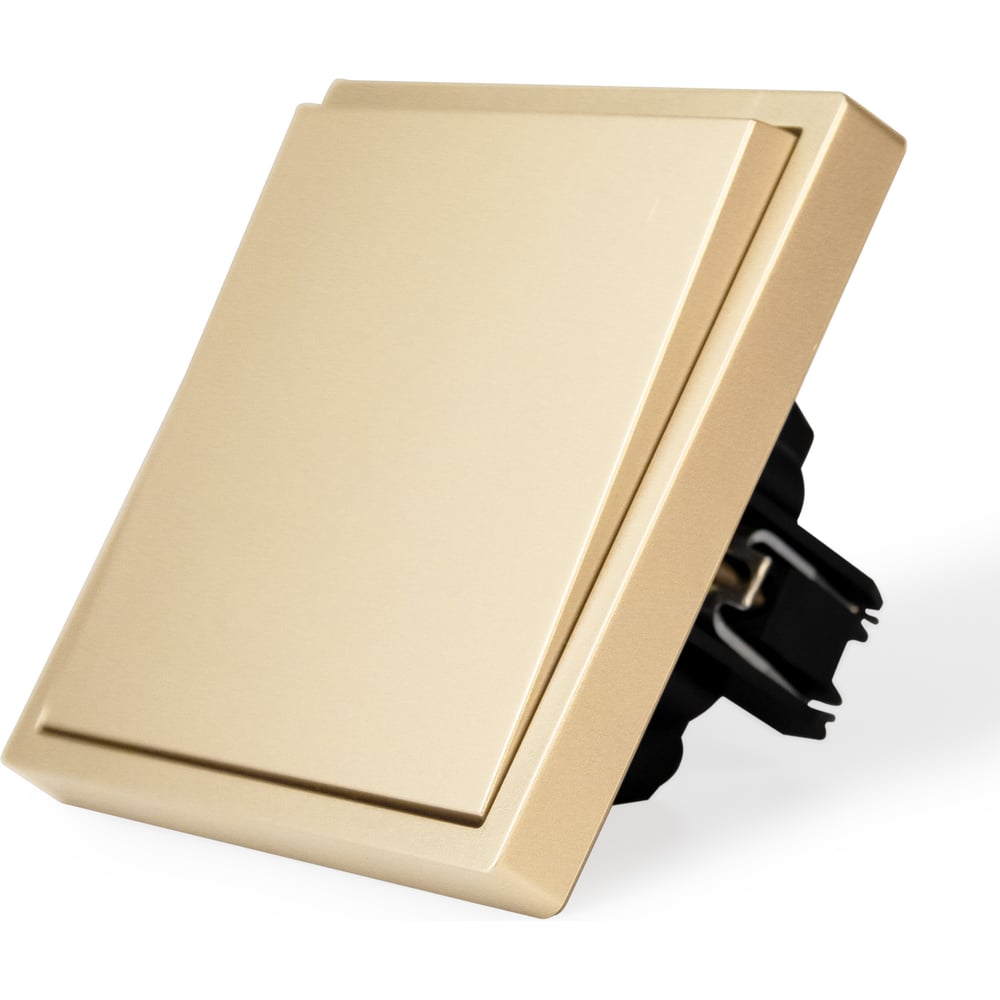 Изображение товара Выключатель Vell золотой одноклавишный 1 пост встраиваемый IP20