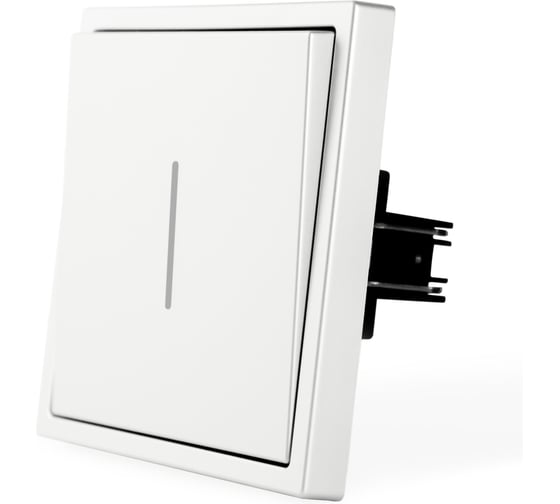 Изображение товара Выключатель Vell c подсветкой белый, одноклавишный, 1 пост, с тонкой пластиковой рамкой {WH1P-1L-EchoGrand} 1394925