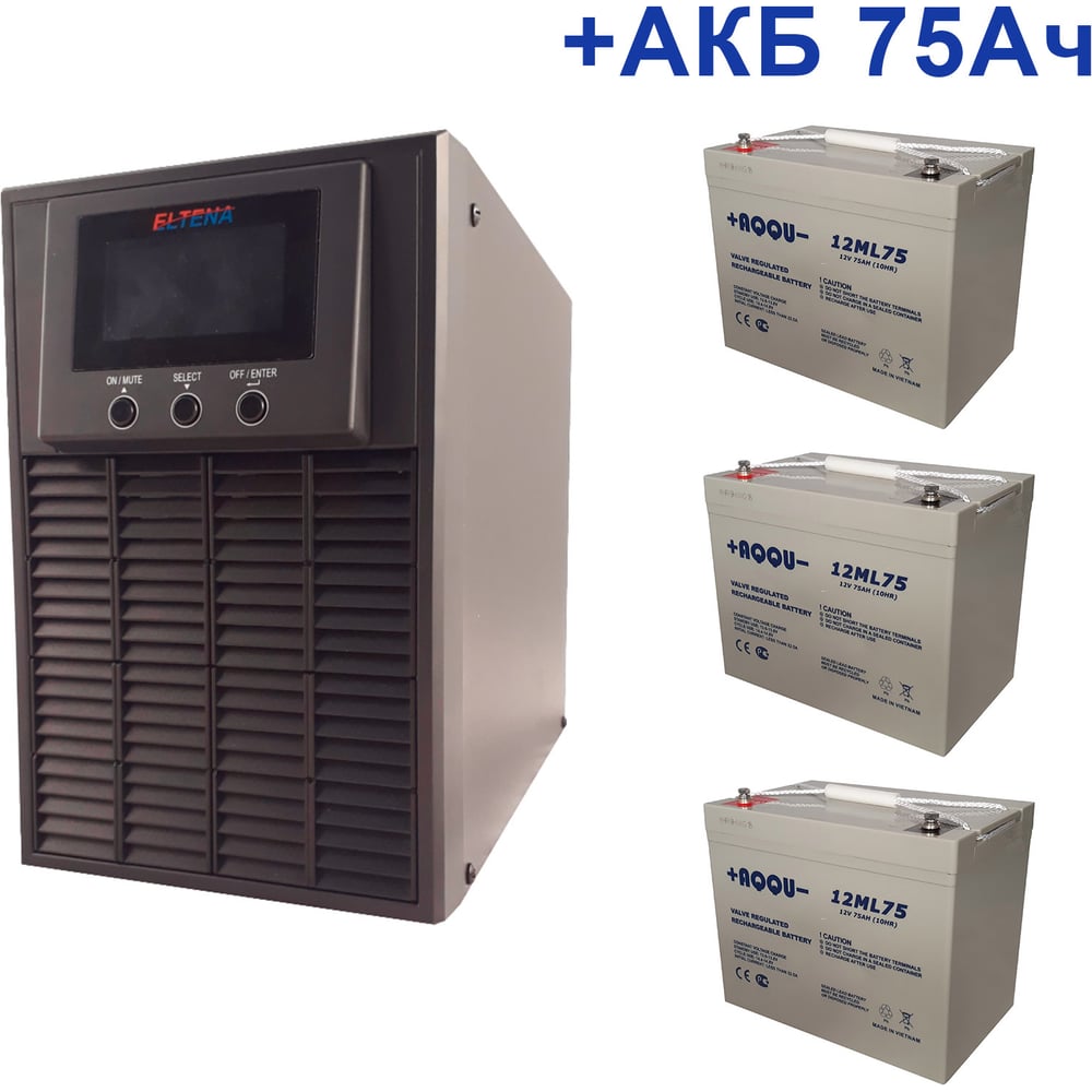 Изображение товара Комплект ИБП Monolith E ELTENA 1000LT-36V с АКБ AQQU 12ML75 3шт