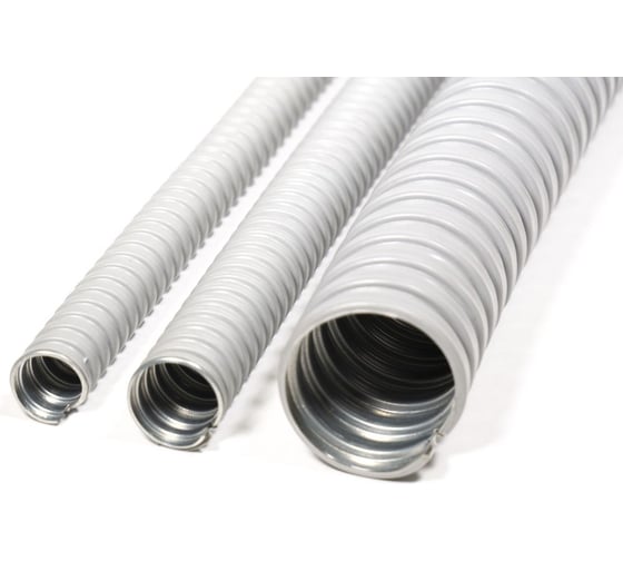 Изображение товара Металлорукав в ПВХ-изоляции ГОФРОМАТИК Р3-ЦПнг 38 (20 метров/упаковка) серый zeta44516