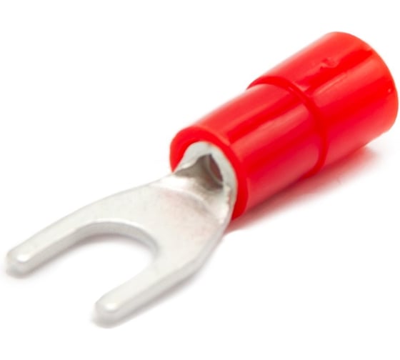 Изображение товара Наконечник медный луженый ЮМП ЭЛЕКТРО НВИ 0.5-1 мм2, под винт М3, изоляция PA, красный, вилочный изолированный (100 штук в упаковке) elcFTI-PA-1-3