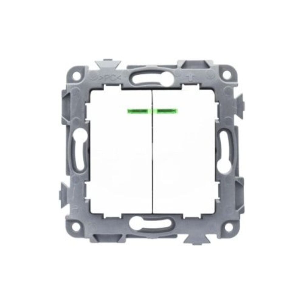 Изображение товара Двухклавишный механический выключатель с индикацией для освещения IP20