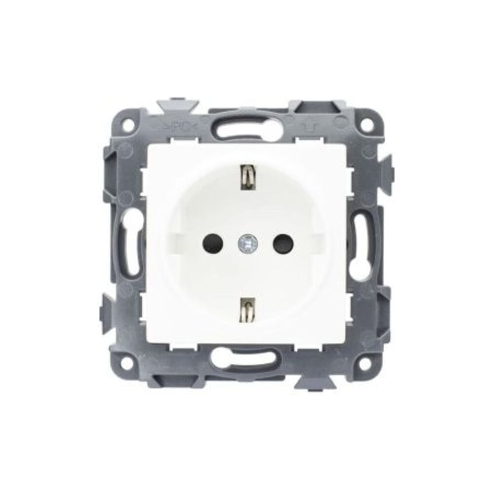 Изображение товара Механизм розетки одноместной ЕТР Contact с заземлением 16А белый