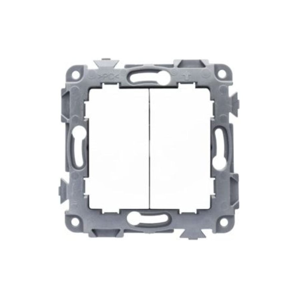 Изображение товара Механизм выключателя двухклавишный проходной ЕТР Contact 10A белый