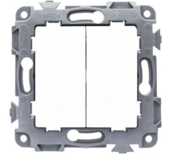 Изображение товара Механизм выключателя двухклавишный проходной ЕТР Сontact, 10A, белый (10шт) 80004-10